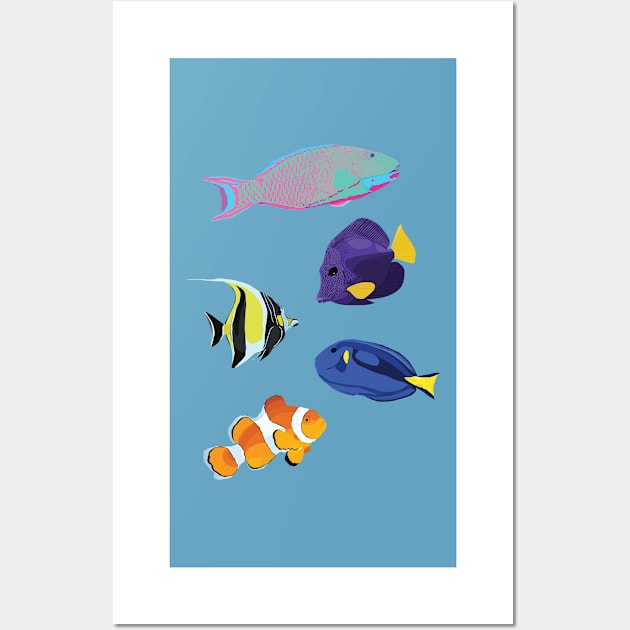 Exotic Fish sticker pack Wall Art by MickeyEdwards